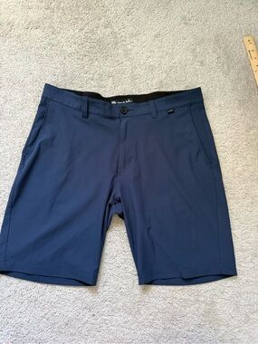 Travis Mathew Navy Flat Front Performance Shorts